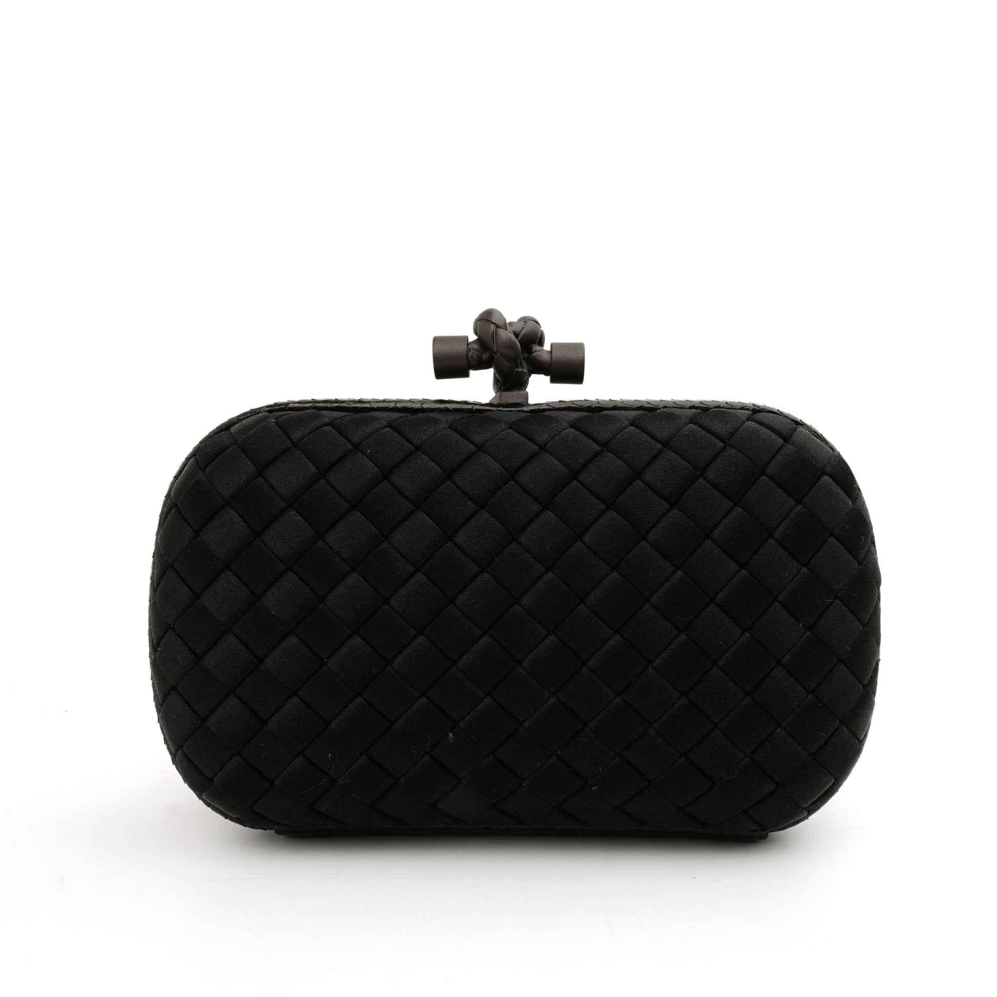 Bottega Veneta Knot Clutch Satin Black