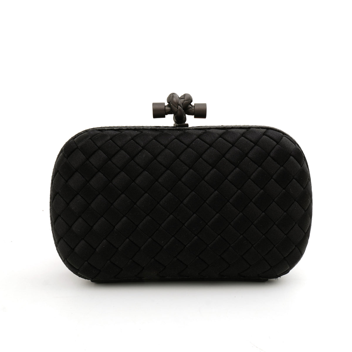 Bottega Veneta Knot Clutch Satin Black