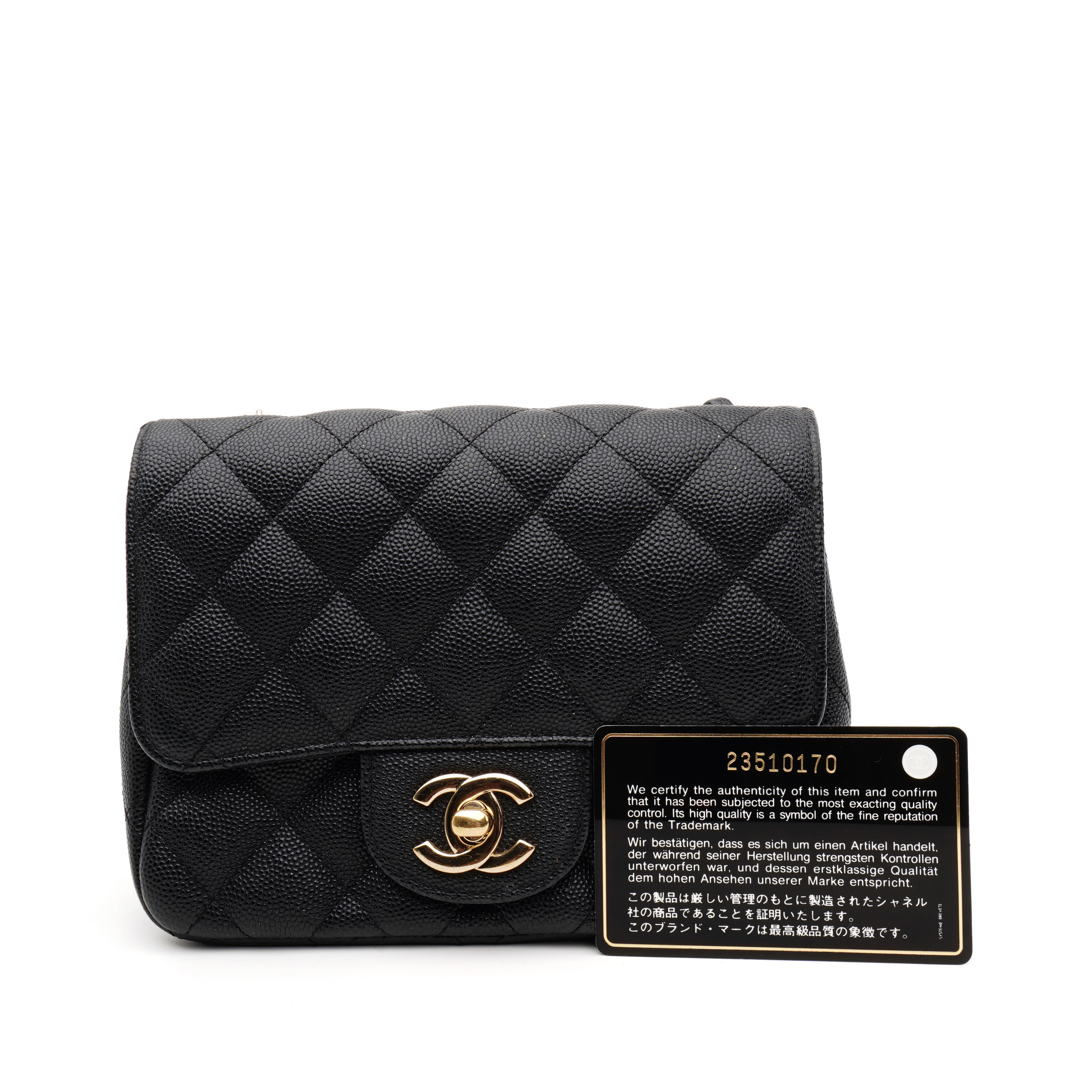 Chanel Mini Square Flap Caviar Black GHW | Preloved Authentic