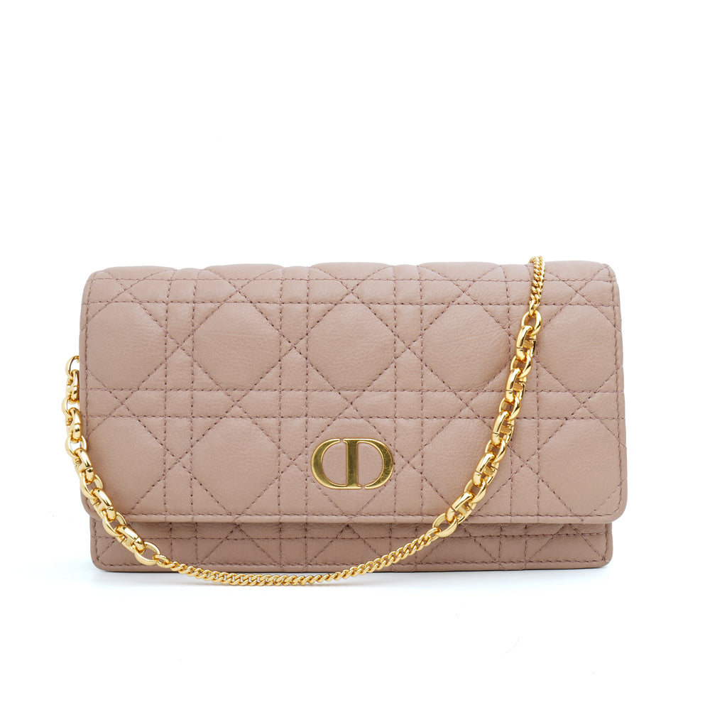 Dior Caro Wallet on Chain Rose Blush