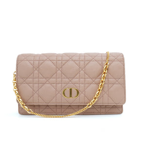 Dior Caro Wallet on Chain Rose Blush