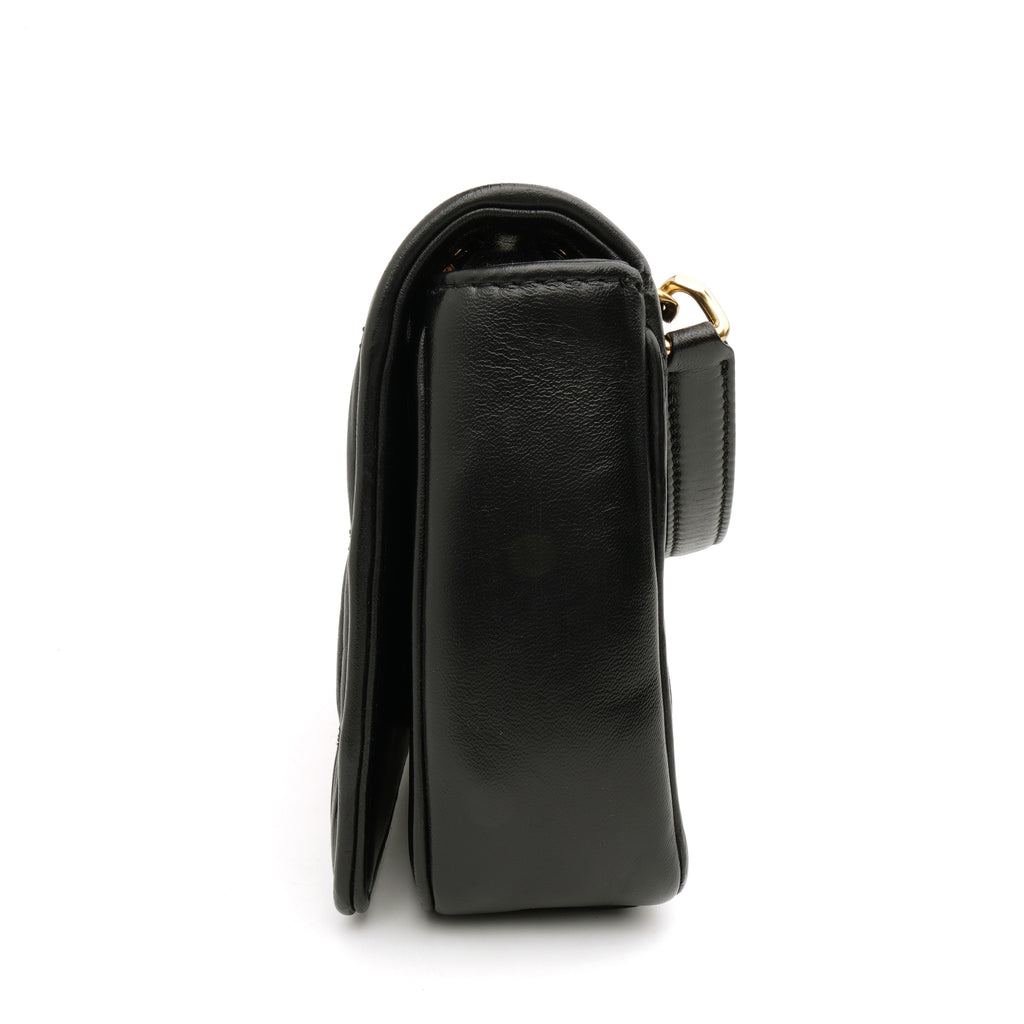Prada Nappa Gaufre Flap Shoulder Bag Black
