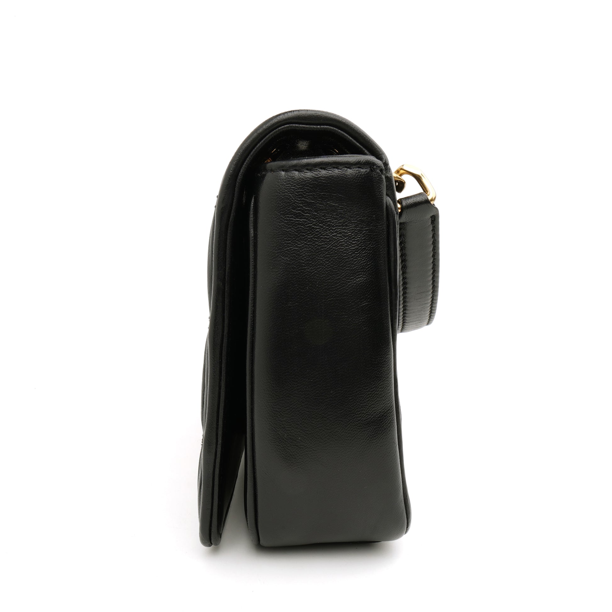Prada Nappa Gaufre Flap Shoulder Bag Black