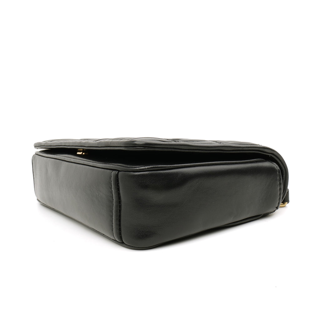 Prada Nappa Gaufre Flap Shoulder Bag Black