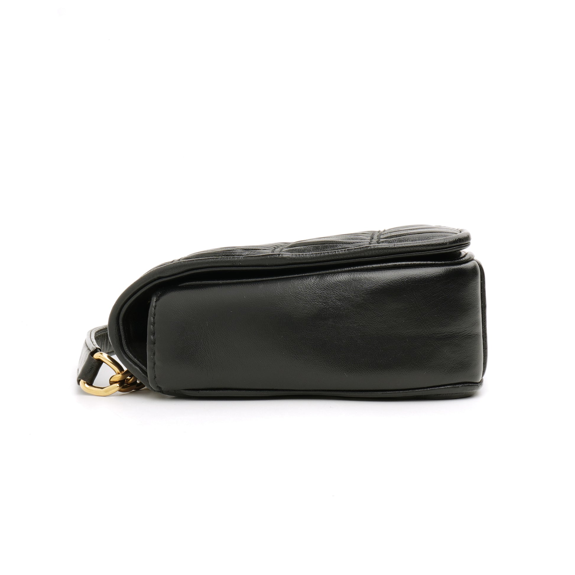 Prada Nappa Gaufre Flap Shoulder Bag Black