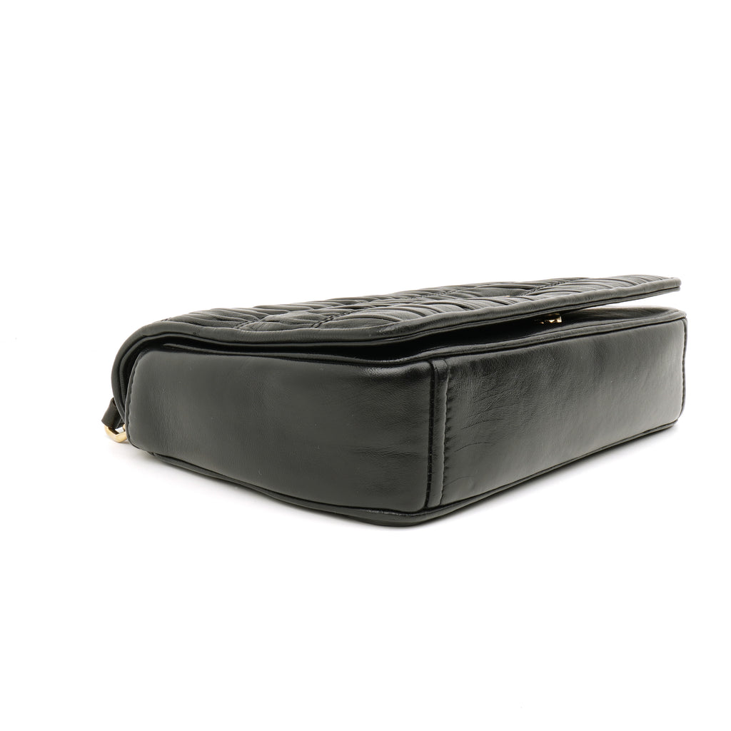Prada Nappa Gaufre Flap Shoulder Bag Black