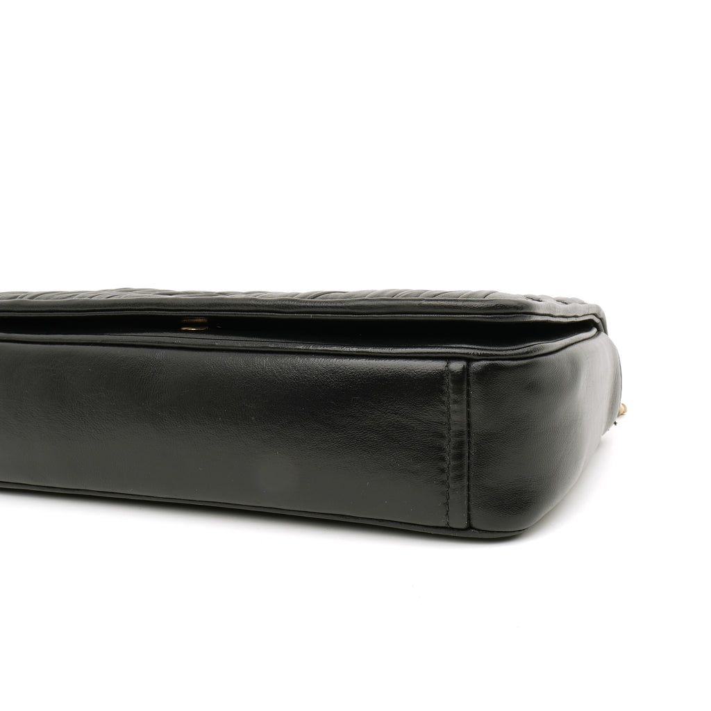 Prada Nappa Gaufre Flap Shoulder Bag Black