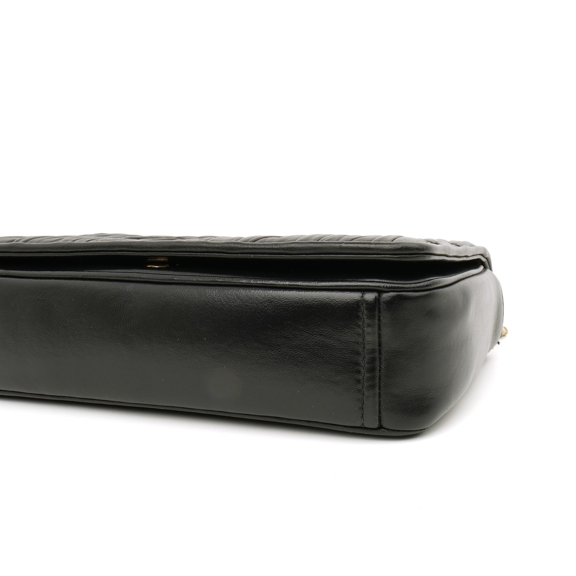 Prada Nappa Gaufre Flap Shoulder Bag Black