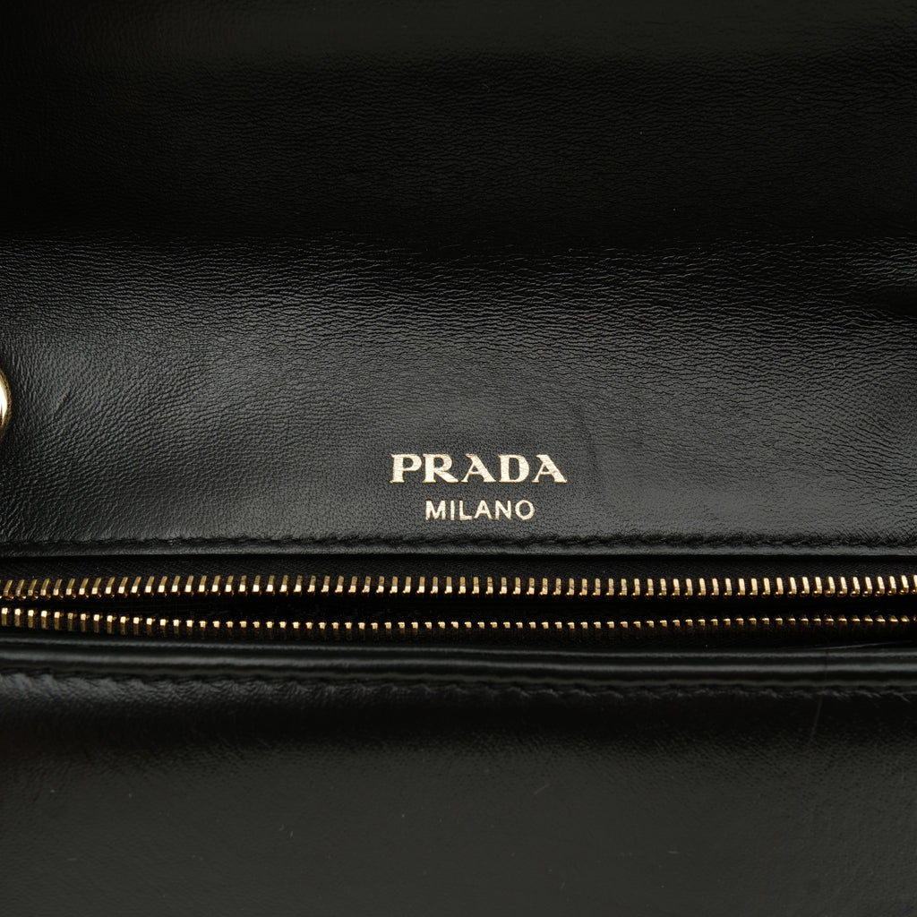 Prada Nappa Gaufre Flap Shoulder Bag Black