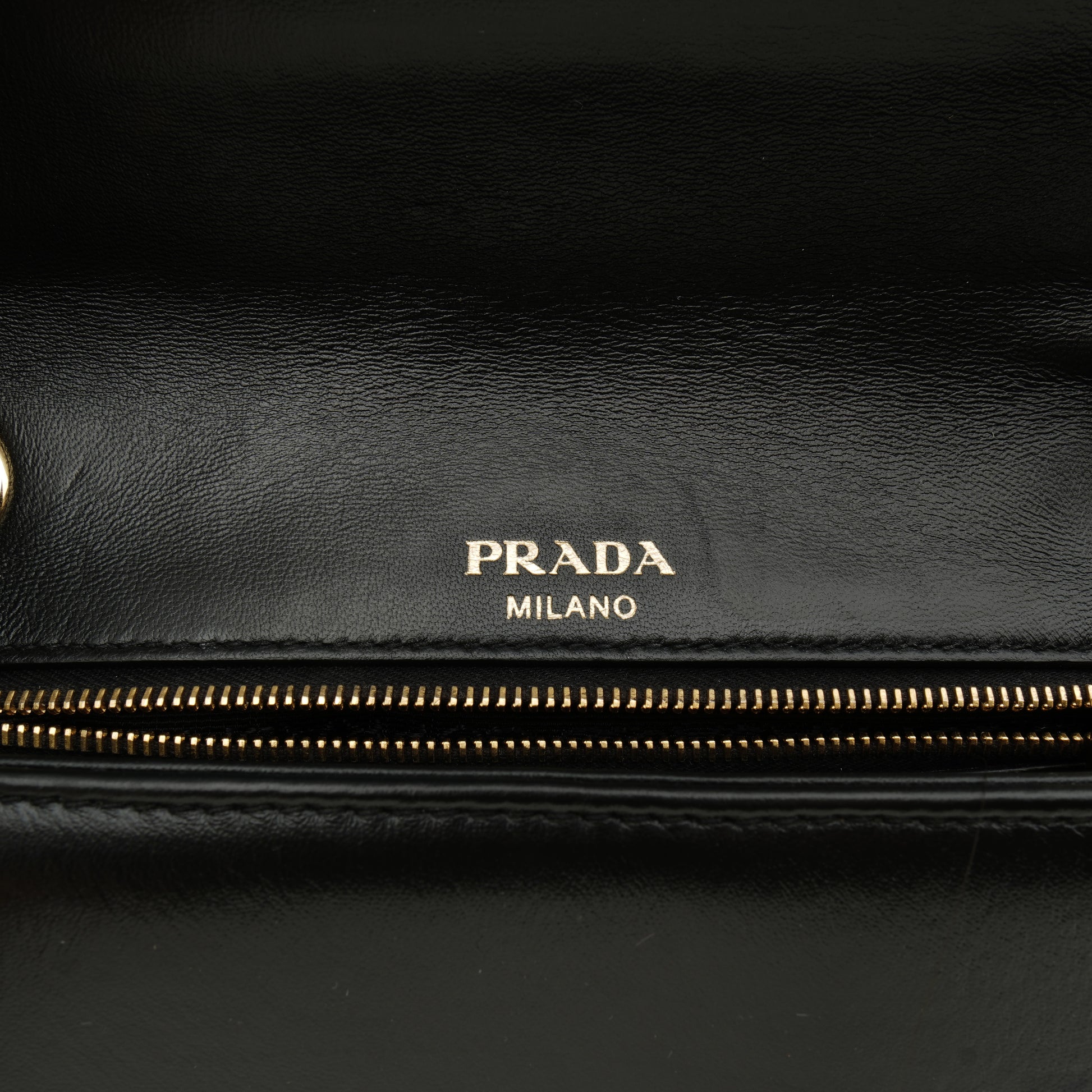 Prada Nappa Gaufre Flap Shoulder Bag Black