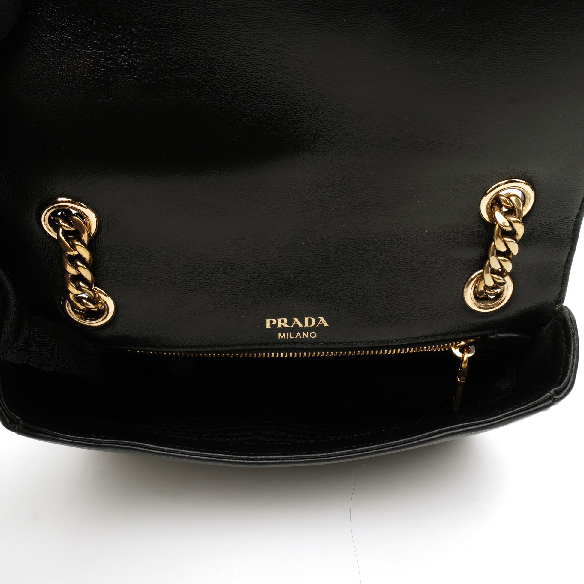Prada Nappa Gaufre Flap Shoulder Bag Black