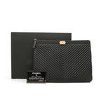 Chanel Chevron Boy O Case Medium Black