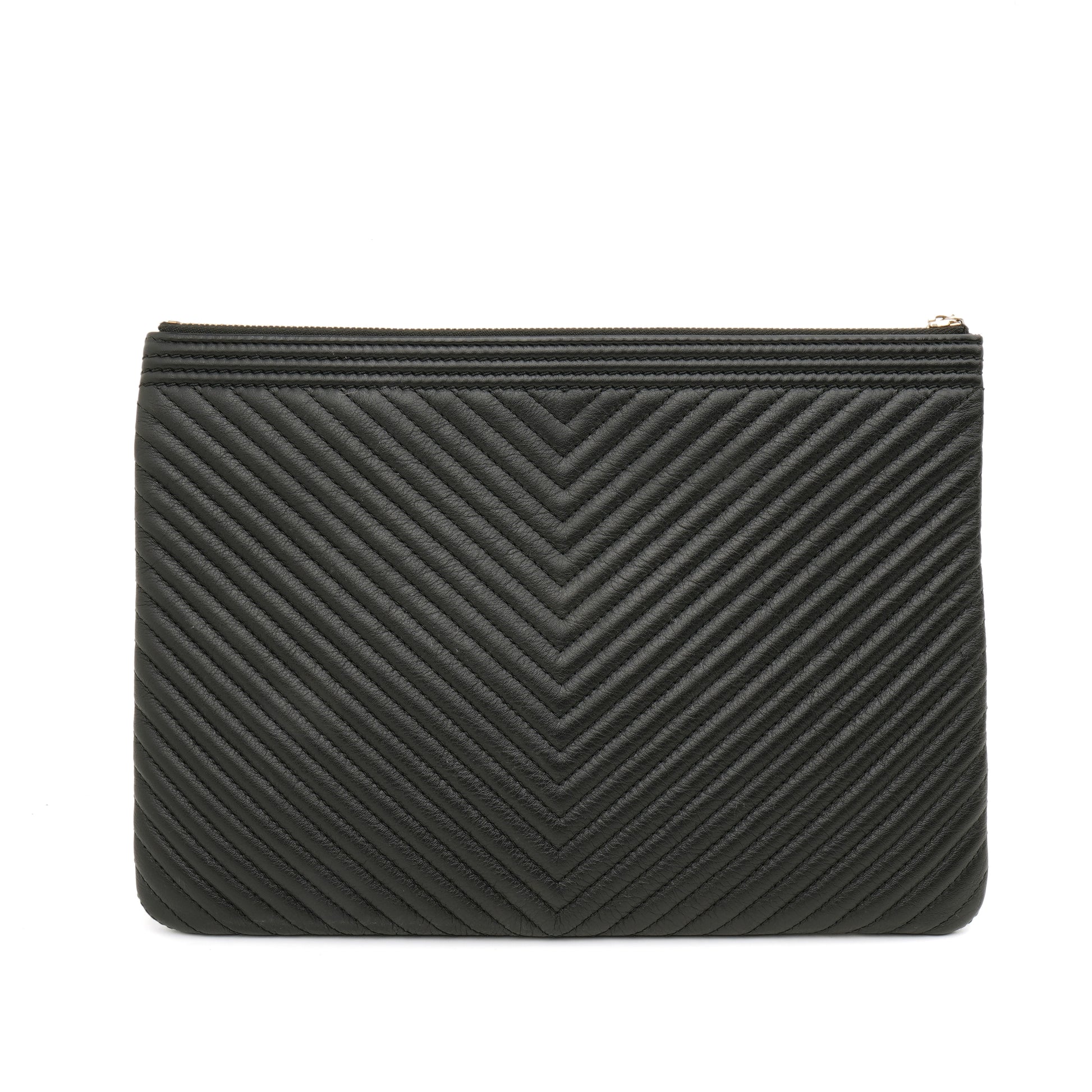 Chanel Chevron Boy O Case Medium Black