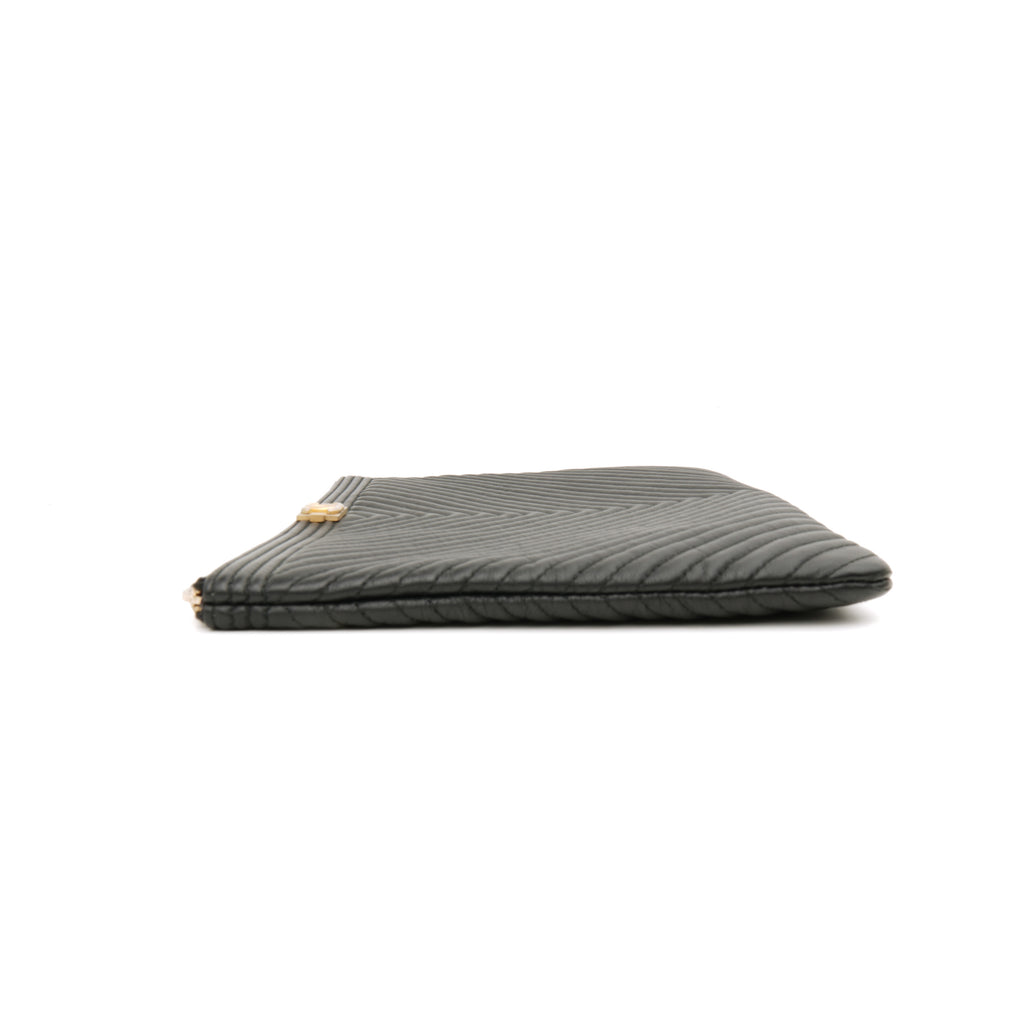 Chanel Chevron Boy O Case Medium Black