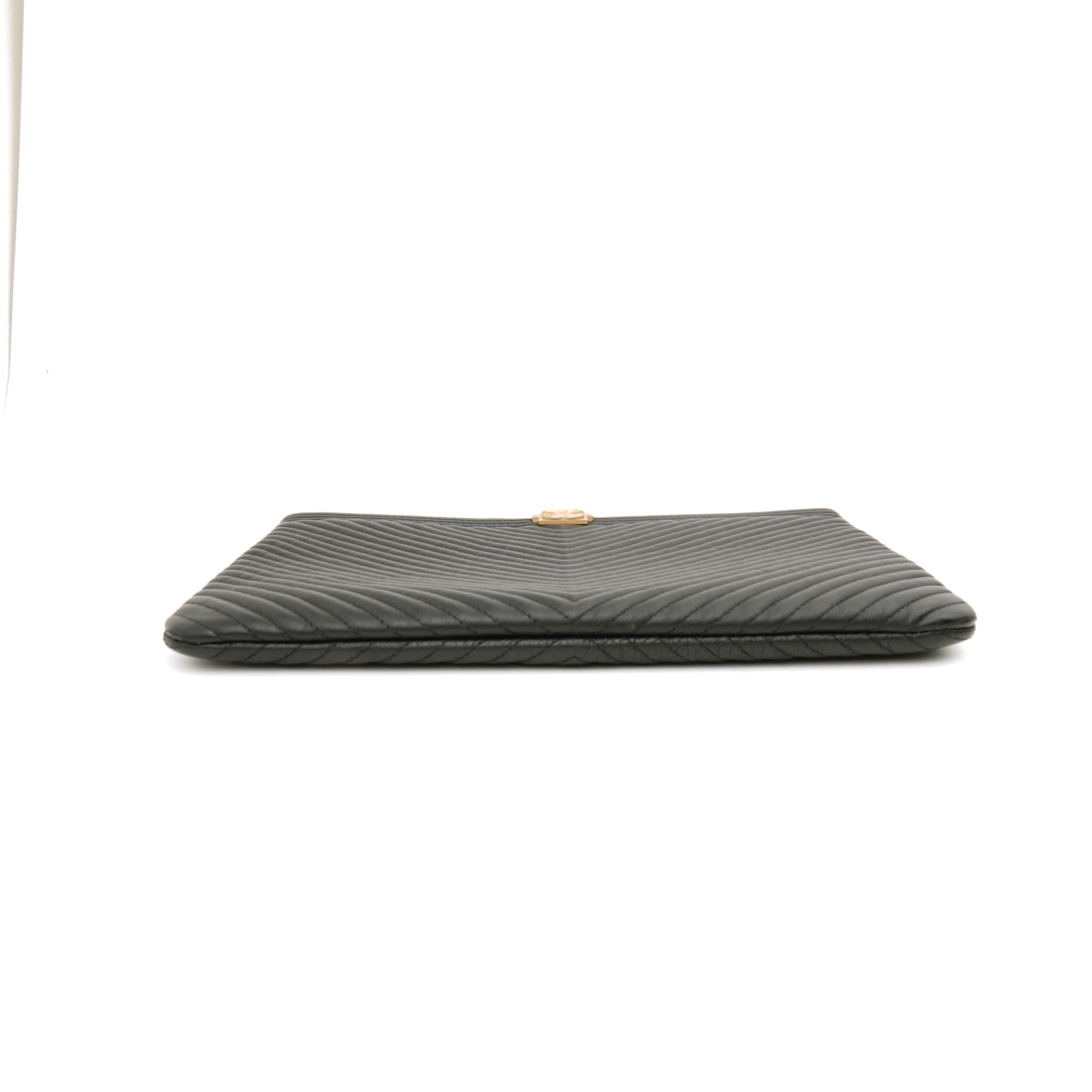 Chanel Chevron Boy O Case Medium Black