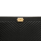 Chanel Chevron Boy O Case Medium Black