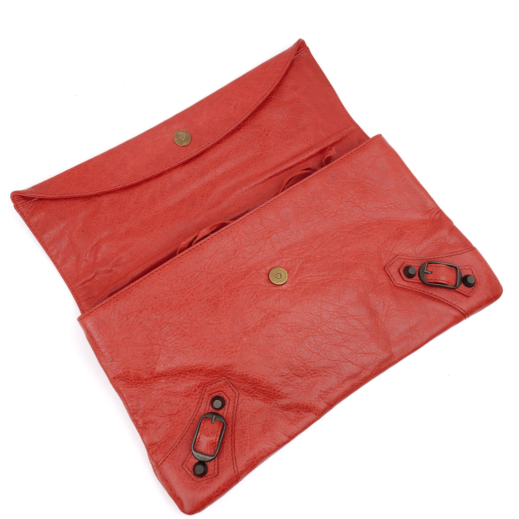 Balenciaga Envelope Clutch Red