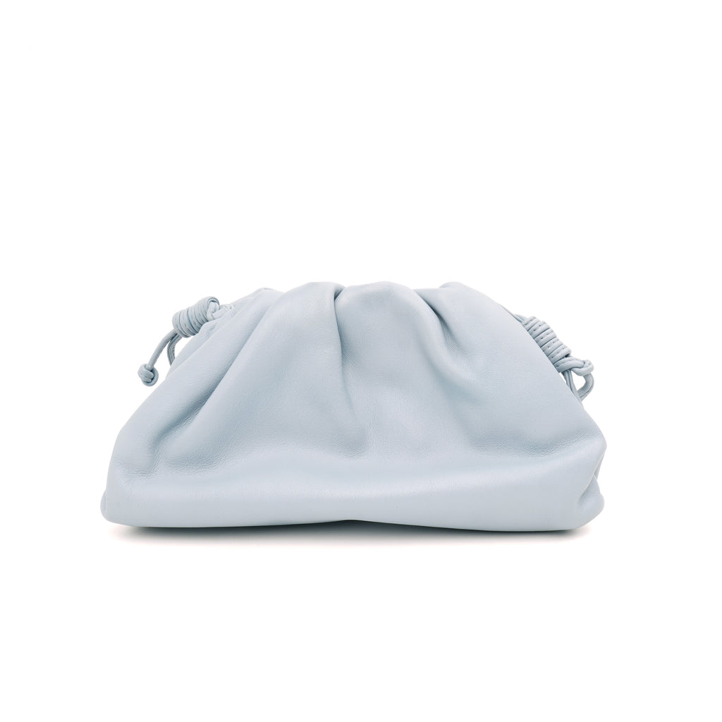 Bottega Veneta The Mini Pouch Light Blue Smooth Leather