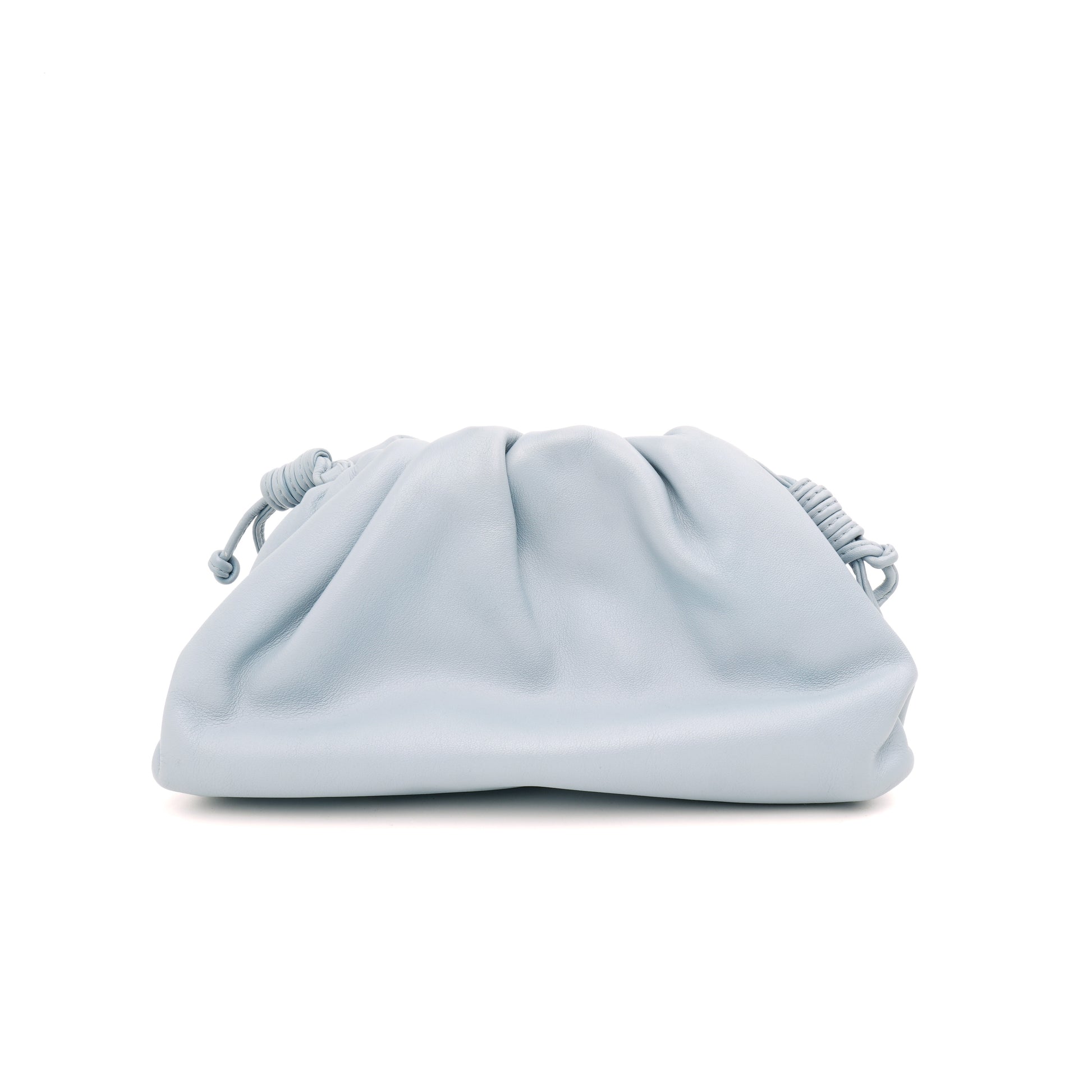 Bottega Veneta The Mini Pouch Light Blue Smooth Leather