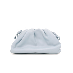 Bottega Veneta The Mini Pouch Light Blue Smooth Leather