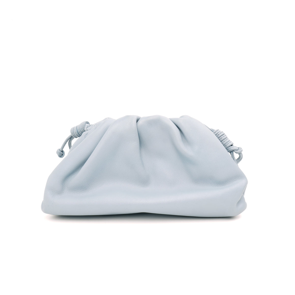 Bottega Veneta The Mini Pouch Light Blue Smooth Leather