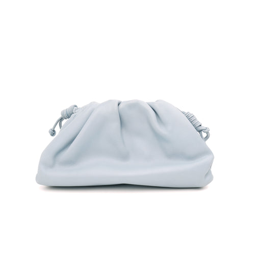 Bottega Veneta The Mini Pouch Light Blue Smooth Leather