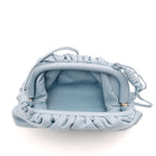 Bottega Veneta The Mini Pouch Light Blue Smooth Leather