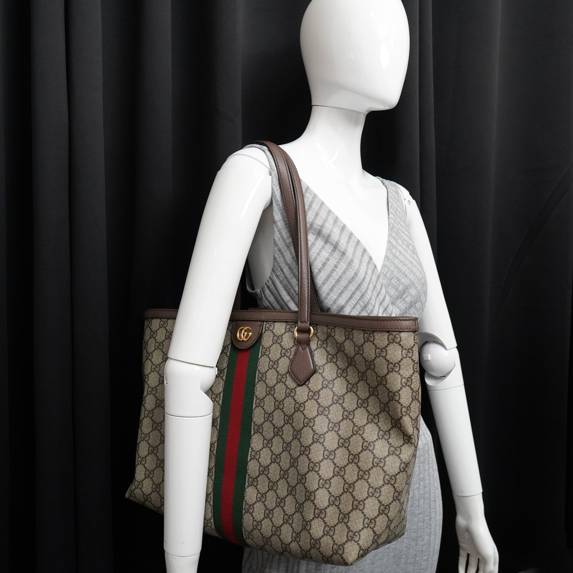 Gucci Ophidia Tote Bag Supreme Canvas