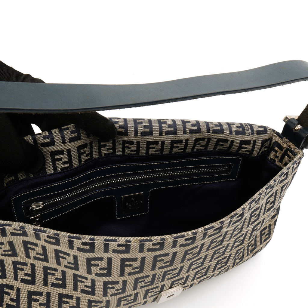 Fendi Zucchino Baguette Blue Gray