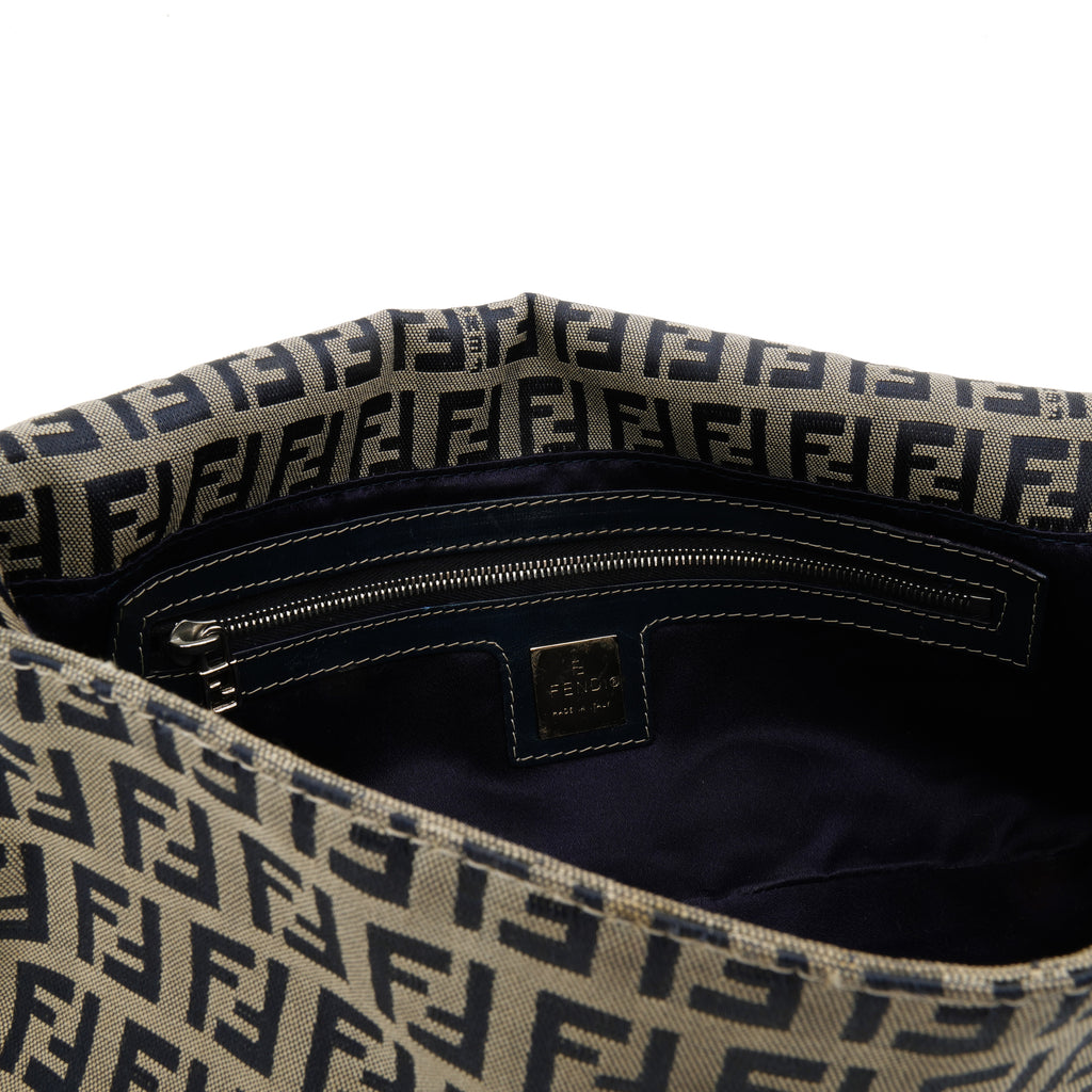 Fendi Zucchino Baguette Blue Gray