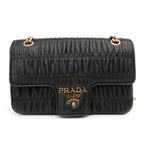 Prada Flap Nappa Gaufre Medium Chain Black