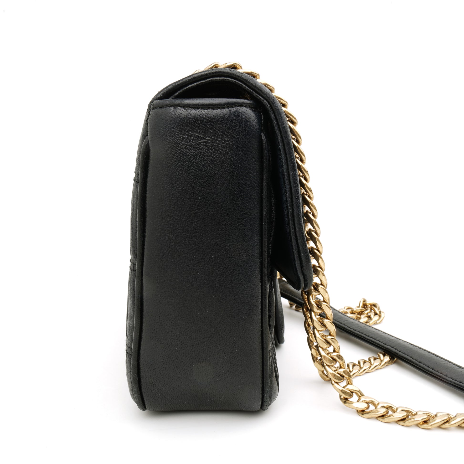 Prada Flap Nappa Gaufre Medium Chain Black