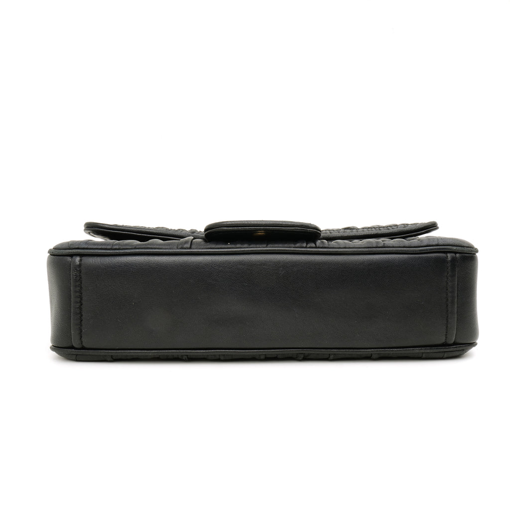 Prada Flap Nappa Gaufre Medium Chain Black