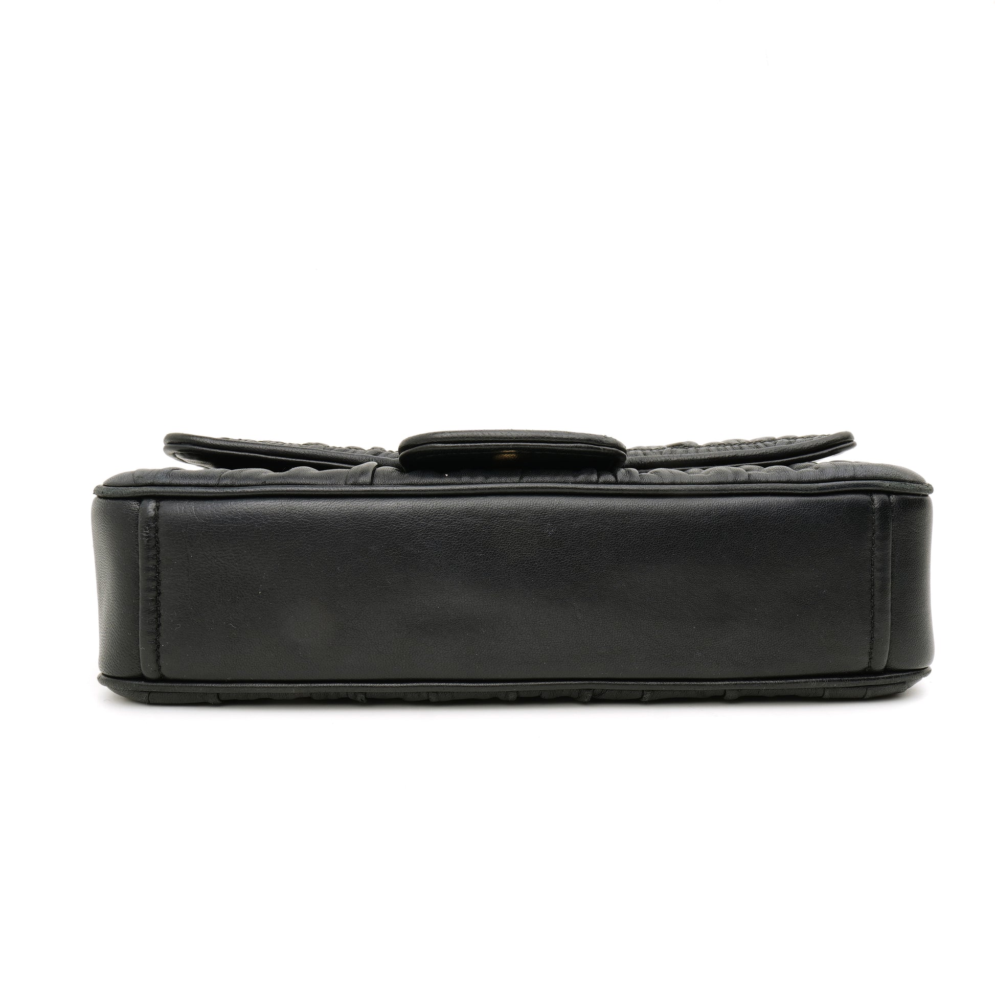 Prada Flap Nappa Gaufre Medium Chain Black