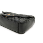 Prada Flap Nappa Gaufre Medium Chain Black