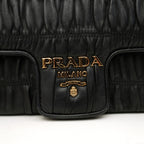 Prada Flap Nappa Gaufre Medium Chain Black