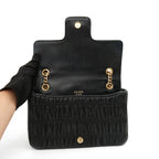 Prada Flap Nappa Gaufre Medium Chain Black