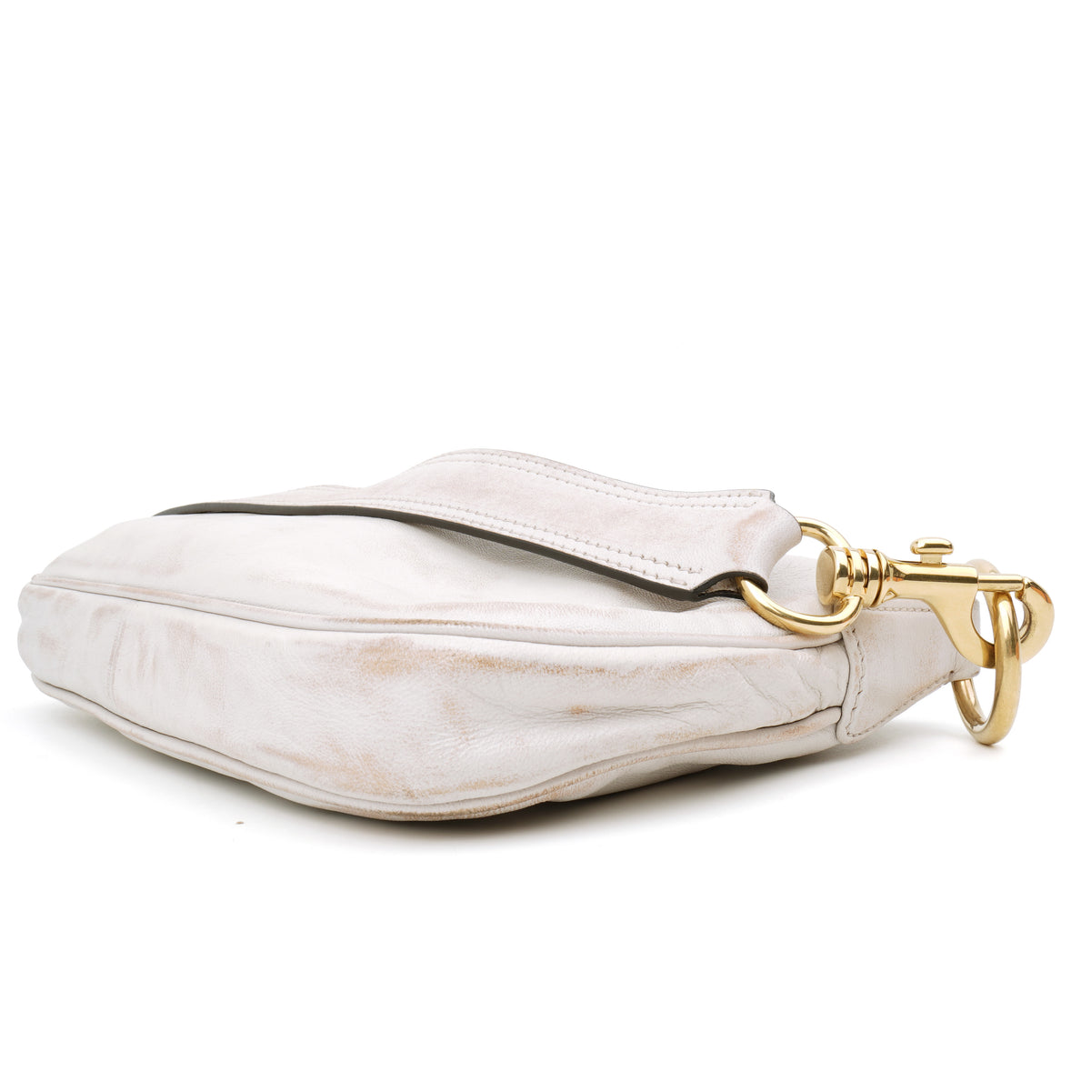 Miu Miu Nappa Old Hook Shoulder Bag Sabbia White