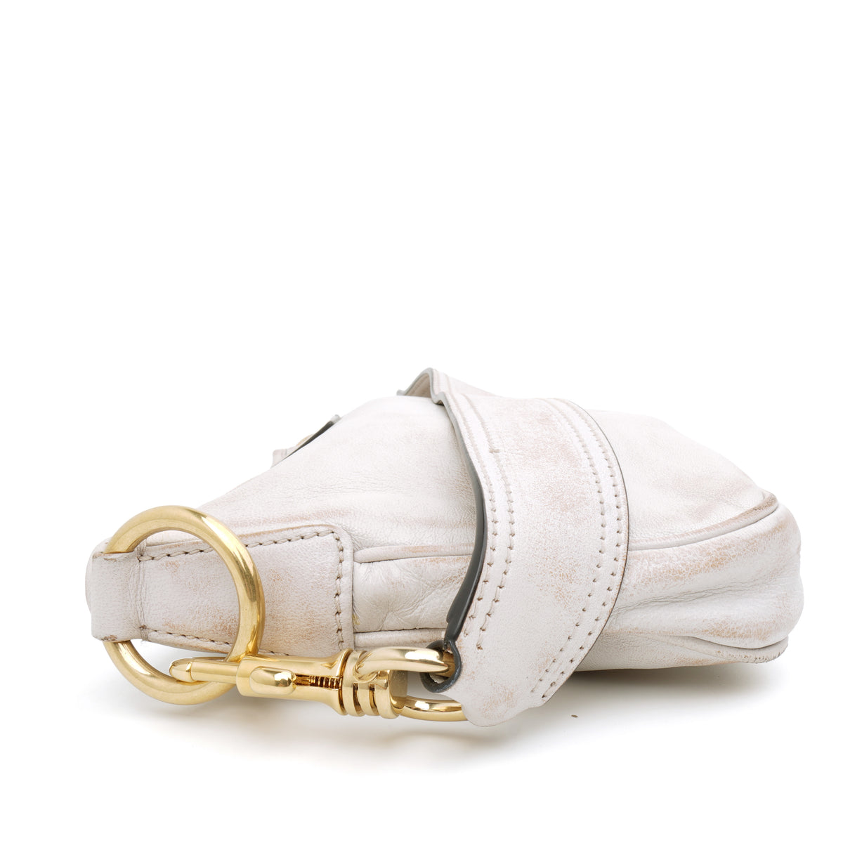 Miu Miu Nappa Old Hook Shoulder Bag Sabbia White