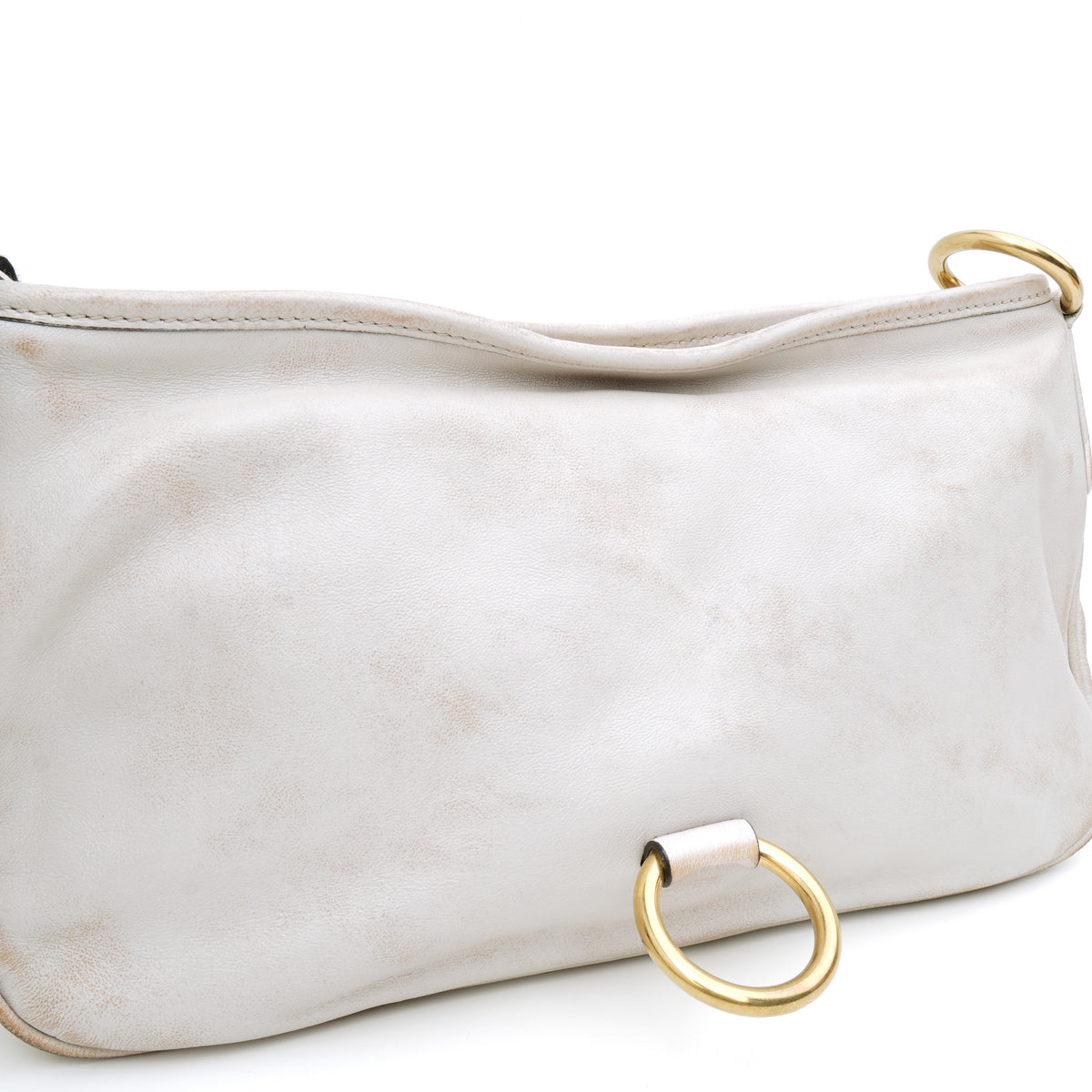 Miu Miu Nappa Old Hook Shoulder Bag Sabbia White