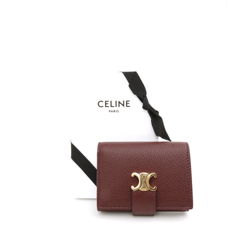 Celine Nino Fine Strap Wallet Syrah Burgundy