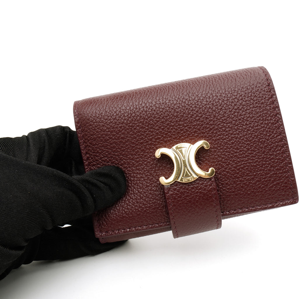 Celine Nino Fine Strap Wallet Syrah Burgundy