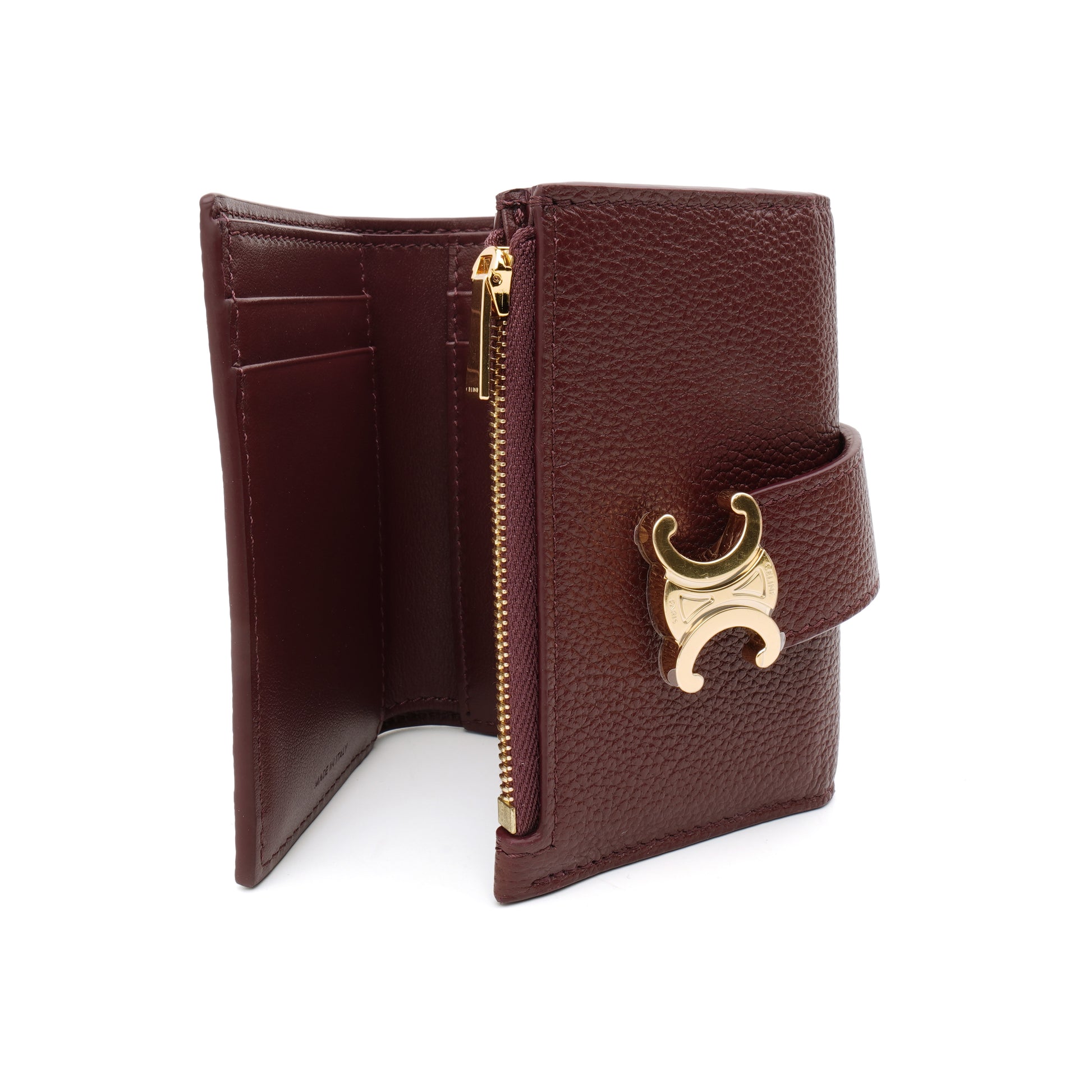 Celine Nino Fine Strap Wallet Syrah Burgundy