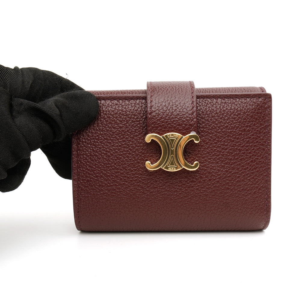 Celine Nino Fine Strap Wallet Syrah Burgundy