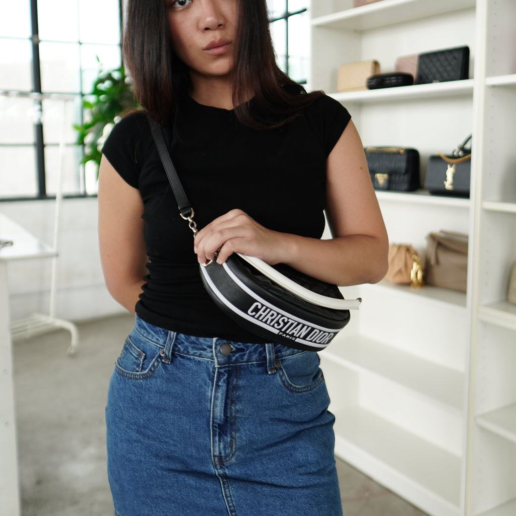 Dior Lambskin Cannage Small Dior Vibe Hobo Bag Black