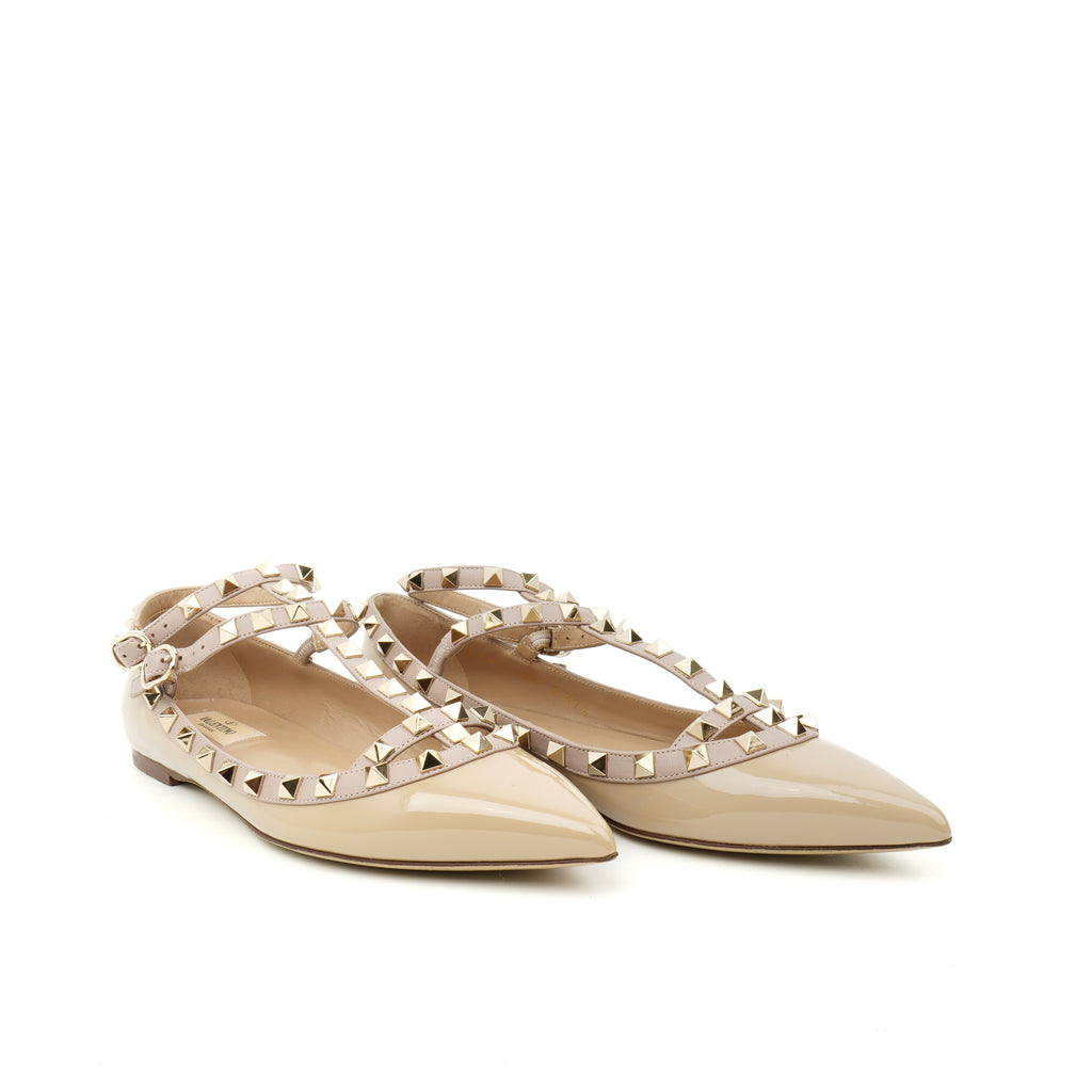 Valentino Rockstud Cage Ballet Flats 37.5