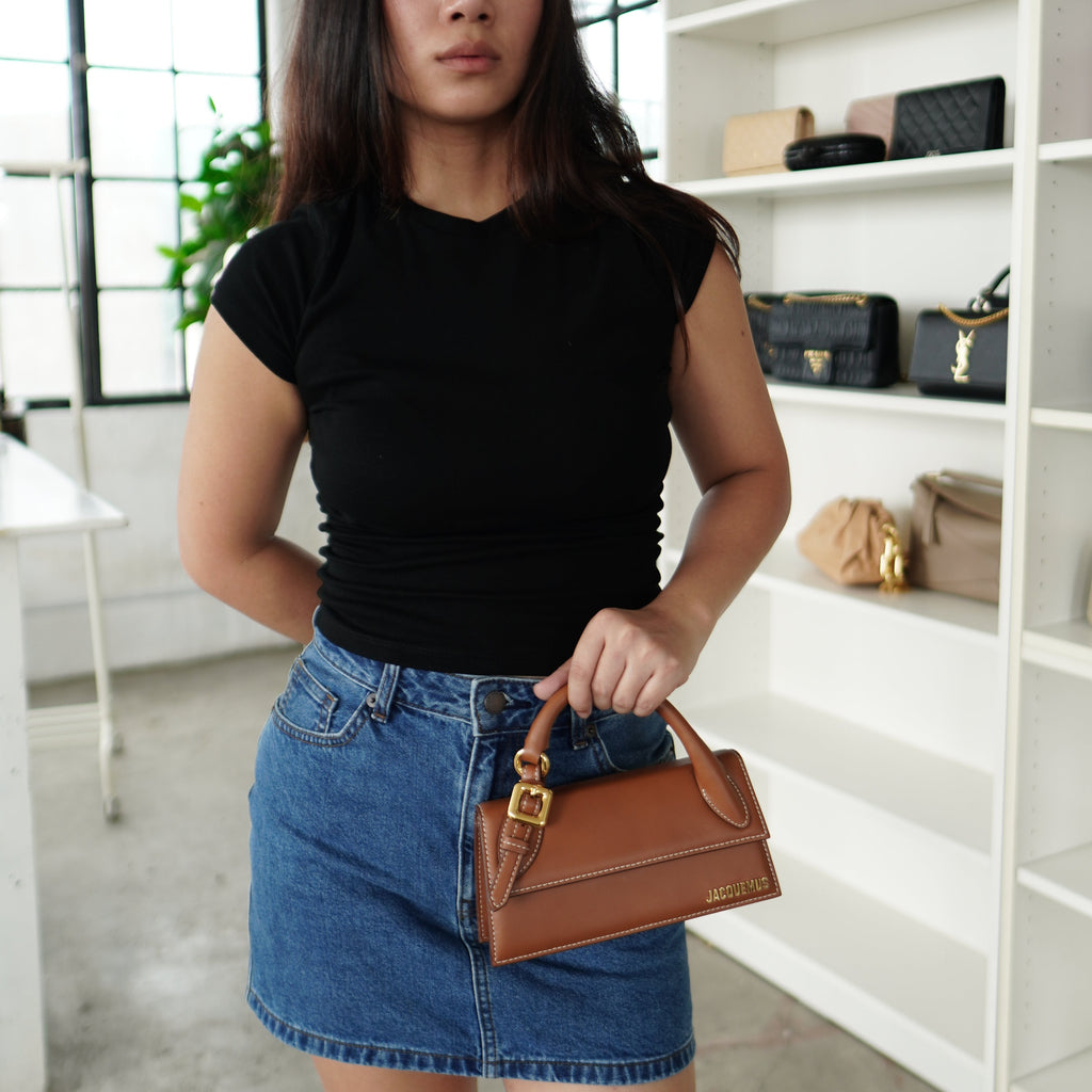 Jacquemus Le Chiquito Long Boucle Brown