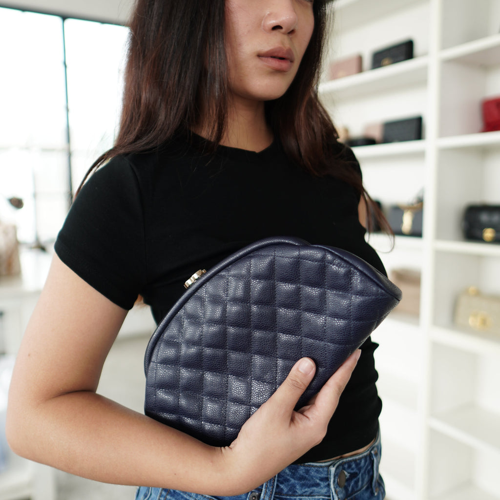 Chanel Timeless Clutch Caviar Dark Blue SHW