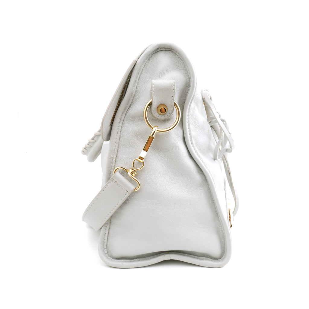 Balenciaga Medium City Metallic Edge Light Gray GHW