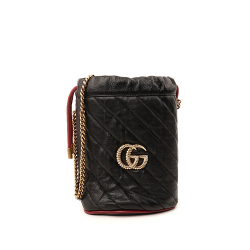 Gucci Marmont Diagonal Mini Torchon Bucket Bag